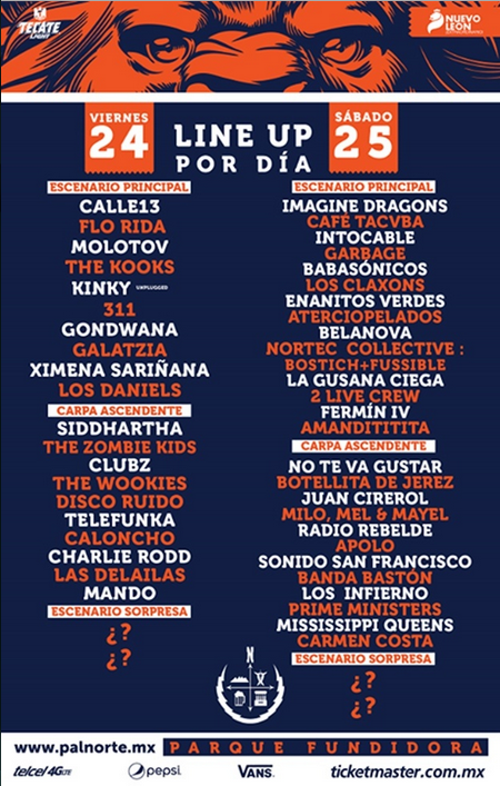 Concierto de Clubz en Monterrey, México, Viernes, 24 de abril de 2015