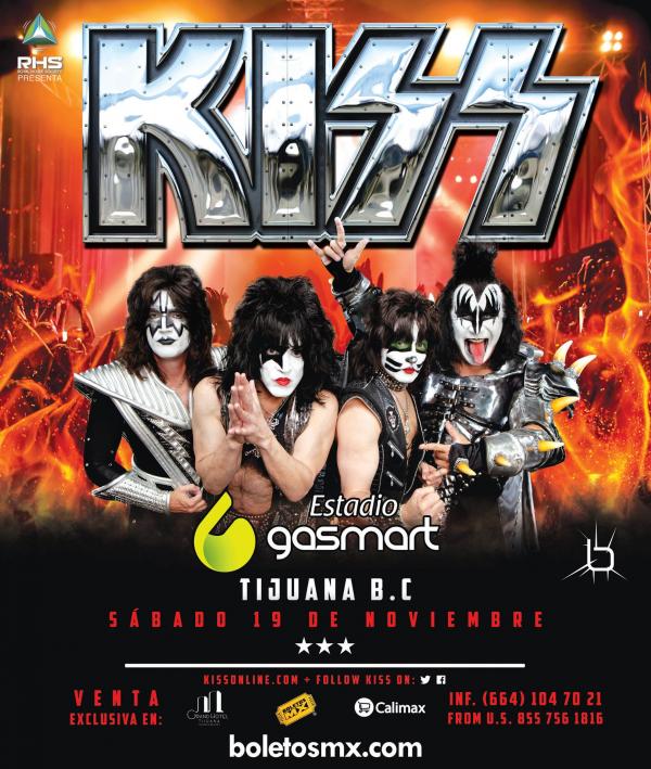 Concierto de Kiss en Tijuana, Baja California, México, Sábado, 19 de noviembre de 2016