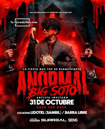 Concierto de Big Soto en Barquisimeto, Lara, Venezuela, Sábado, 31 de octubre de 2026