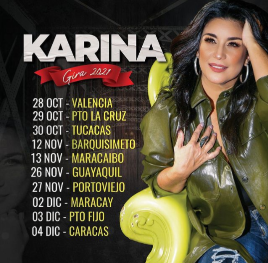 Concierto de Karina en Barquisimeto, Lara, Venezuela, Viernes, 12 de noviembre de 2021