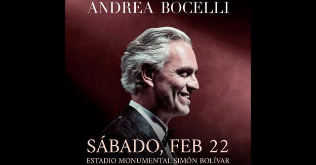 Andrea Bocelli volverá a Venezuela con un concierto monumental